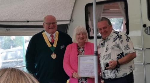 Cert of Honour for Barbara and Chris Chester from Phil Henson